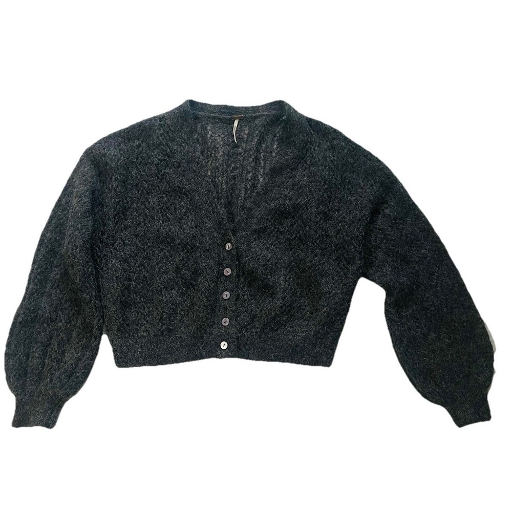 Free People Lightwaight Alpaca Bland Cardigan Sweater M Cozy Academia